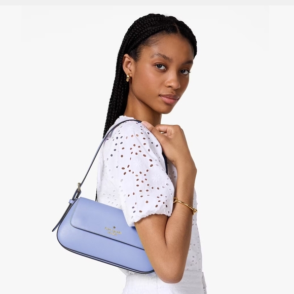 Kate Spade Blue Minimalist Shoulder Bag With Card Wallet Bundle & Jewelry - Picture 6 of 8